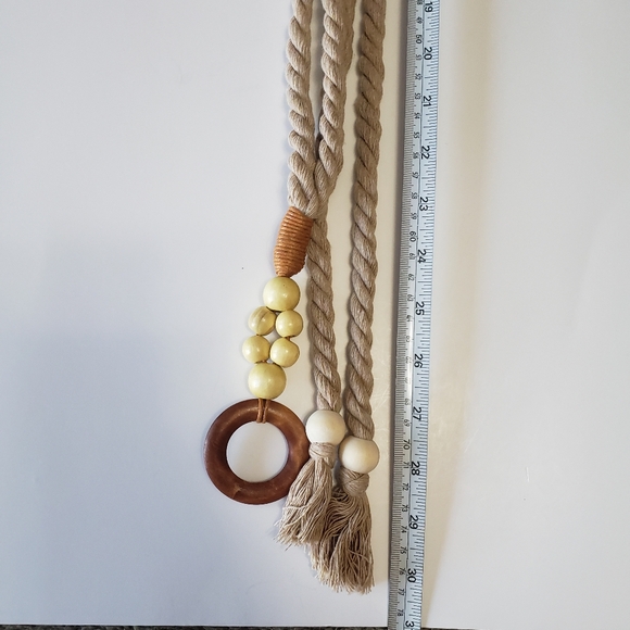 Woven Waistband Women Waist Belt Hemp Rope Vintage Round Buckle - Picture 9 of 9